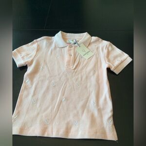 New Adventurewear 360 Pink Polo Shirt White Bunnies Child 5 Easter Spring NWT